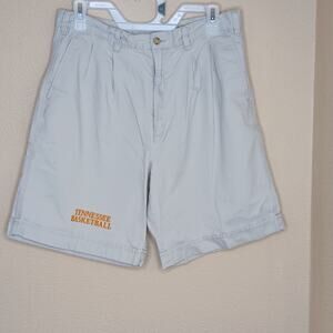 Eddie Bauer Mens Chino Shorts Size 34 Tall Khaki University Of Tennessee Cotton